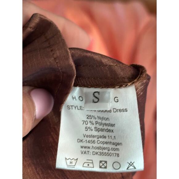 NWT Hosbjerg Women's Brown Elora Buckle V-Neckline Mini Dress Size Small - Picture 14 of 16